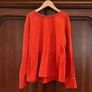 Madewell Lightspun Tiered Cotton Blouse